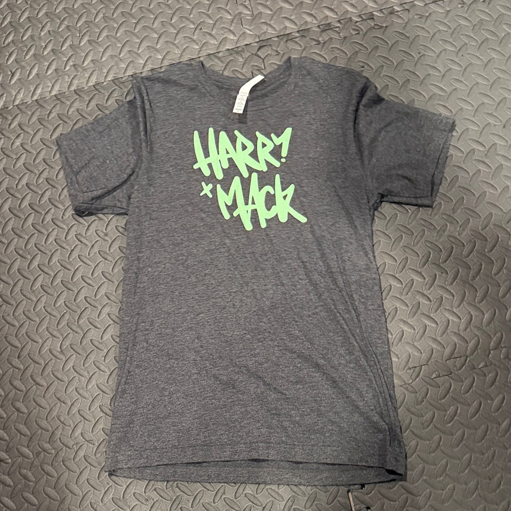 Bella Canvas Dark Gray Tee with Bright Green Print